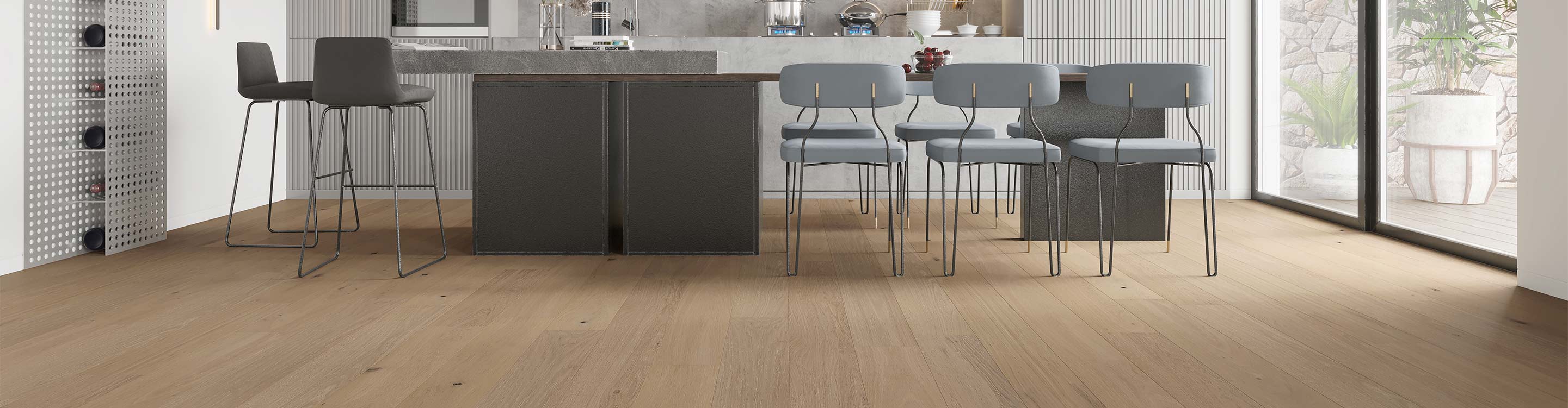 kitchen area with luxury vinyl floors